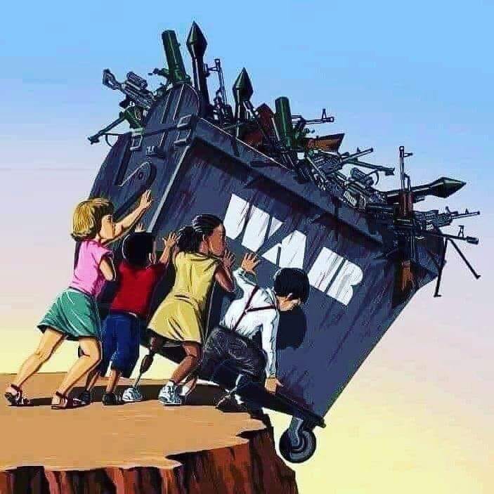 kids push away war