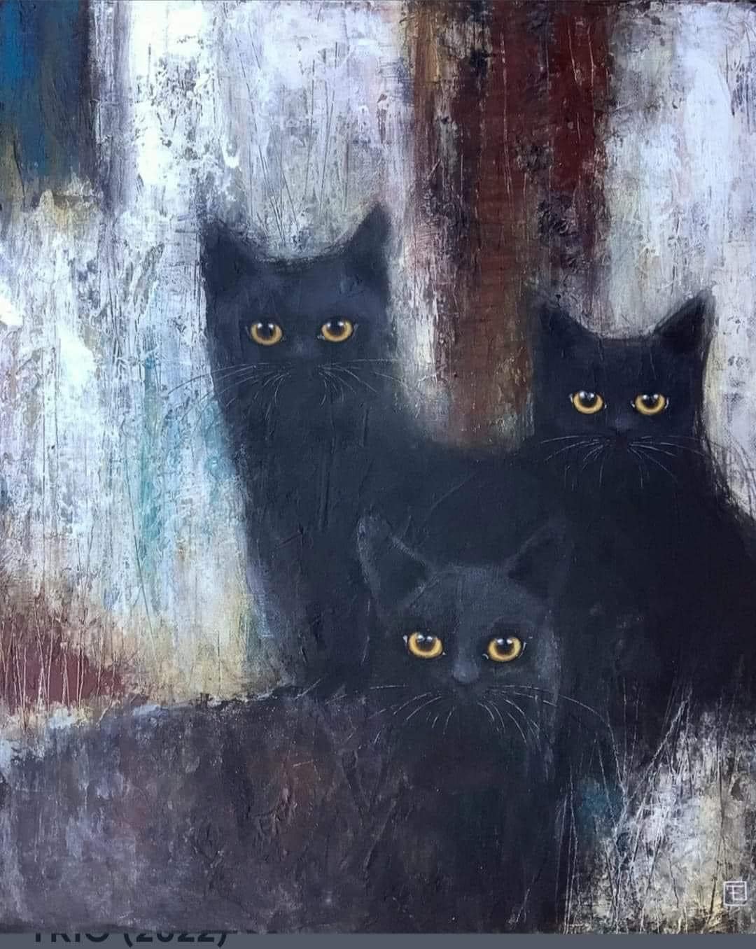 Trio by Hungarian-born artist Eva Fialka